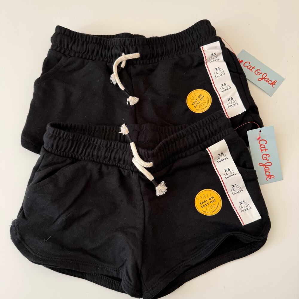 2x Cat & Jack Girls’ Knit Pull-On Shorts black